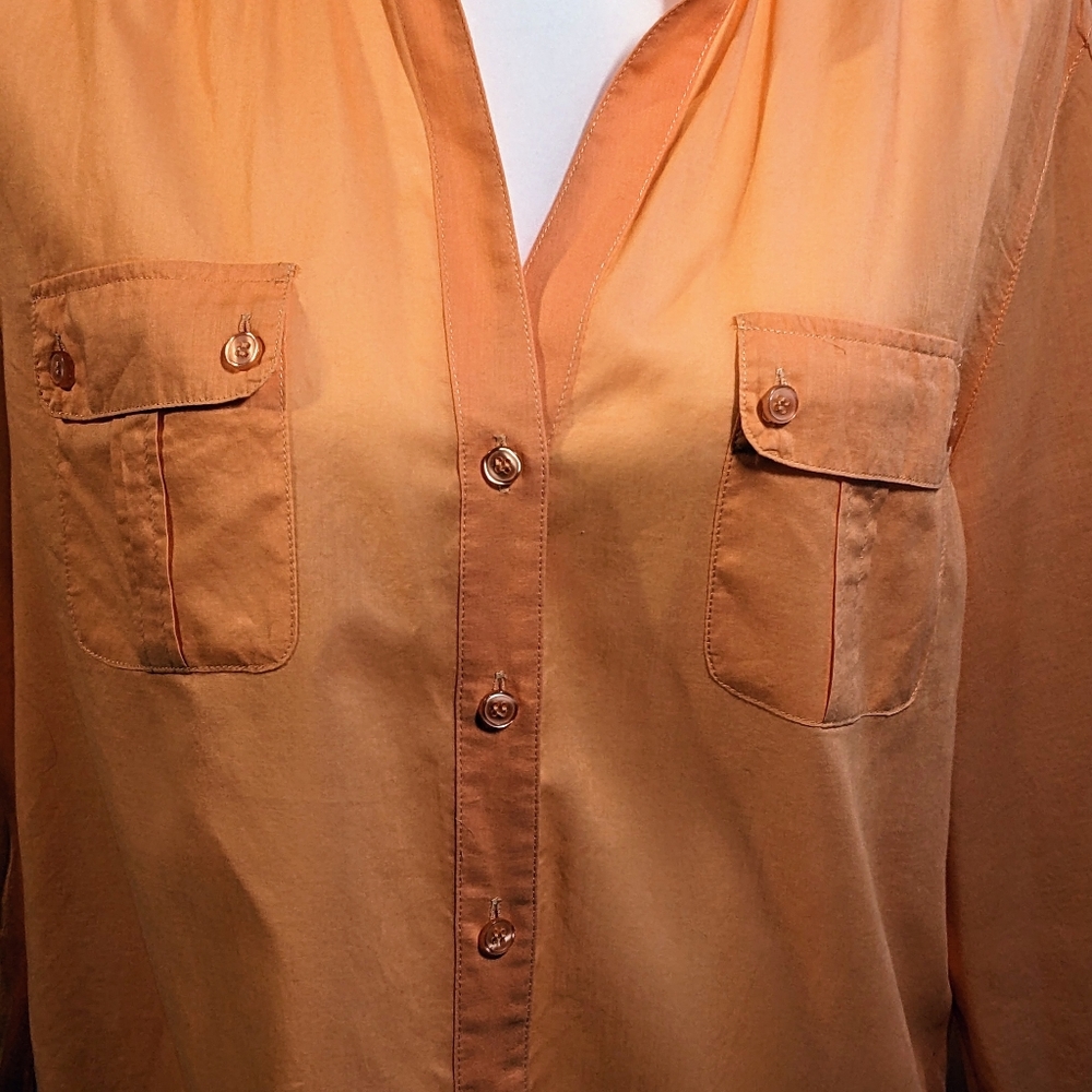 Chico's  Sheer 100% Cotton Blouse Size 12